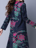 Casual V-Neck Pocket Chinoiserie Printed Shift Dress Casual V-Neck Pocket Chinoiserie Printed Shift Dress