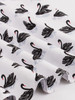 Casual Round Neck Bowknot Swan Printed Skater Dress