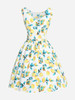 Casual Boat Neck Printed Skater Dress