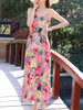 Charming Spaghetti Strap Floral Printed Maxi Dress
