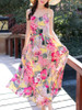 Charming Spaghetti Strap Floral Printed Maxi Dress