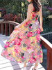 Charming Spaghetti Strap Floral Printed Maxi Dress