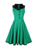 Casual Special Designed Sweet Heart Color Block Skater Dress