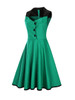Casual Special Designed Sweet Heart Color Block Skater Dress