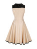 Casual Special Designed Sweet Heart Color Block Skater Dress