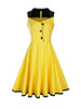 Casual Special Designed Sweet Heart Color Block Skater Dress