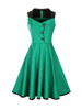 Casual Special Designed Sweet Heart Color Block Skater Dress