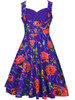 Casual Sweet Heart Pleated Bodice Skater Dress In Floral Printed