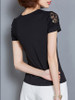 Casual Split Neck Decorative Lace Hollow Out Plain Blouse Casual Split Neck Decorative Lace Hollow Out Plain Blouse