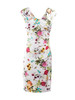 Casual Ruched Sweet Heart Floral Printed Bodycon Dress