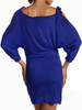 Casual Solid-Color Open Shoulder Bodycon Dress