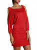 Casual Solid-Color Open Shoulder Bodycon Dress