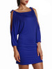 Casual Solid-Color Open Shoulder Bodycon Dress