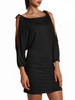 Casual Solid-Color Open Shoulder Bodycon Dress
