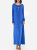 Casual Side Slit Glamorous Round Neck Maxi-dress Casual Side Slit Glamorous Round Neck Maxi-dress