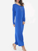 Casual Side Slit Glamorous Round Neck Maxi-dress Casual Side Slit Glamorous Round Neck Maxi-dress