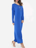 Casual Side Slit Glamorous Round Neck Maxi-dress Casual Side Slit Glamorous Round Neck Maxi-dress
