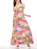 Casual Spaghetti Strap Backless Printed Plus Size Maxi Dress