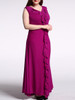 Casual Cascading Ruffles Plain V-Neck Swing Plus Size Maxi Dress