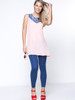 Casual Rhinestone Round Neck Color Block Blouse