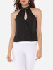 Casual Hollow Out Patchwork Plain Designed Band Collar Blouse Casual Hollow Out Patchwork Plain Designed Band Collar Blouse
