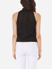 Casual Hollow Out Patchwork Plain Designed Band Collar Blouse Casual Hollow Out Patchwork Plain Designed Band Collar Blouse