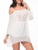 Casual Open Shoulder Hollow Out Plain Blouse