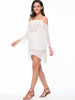 Casual Open Shoulder Hollow Out Plain Blouse