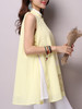 Casual Band Collar Keyhole Printed Longline Blouse