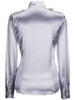 Casual Band Collar Cascading Ruffles Solid Blouse