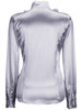 Casual Band Collar Cascading Ruffles Solid Blouse