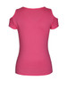 Casual Open Shoulder Color Block Letters Short Sleeve T-Shirt