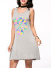 Casual Round Neck Multi-Color Skull Printed Sleeveless Shift Dress
