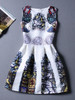 Casual Round Neck Unique Printed Sleeveless Skater Dress