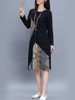 Casual Round Neck Distinctive Printed Shift Dress