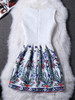 Casual Round Neck Printed Trendy Skater Dress
