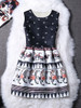 Casual Round Neck Extraordinary Printed Skater Dress