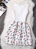 Casual Round Neck Lipstick Printed Skater Dress