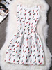 Casual Round Neck Lipstick Printed Skater Dress