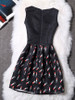 Casual Round Neck Lipstick Printed Skater Dress