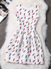 Casual Round Neck Lipstick Printed Skater Dress