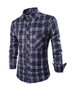 Casual Classic Patch Pocket Plaid Men Shirt