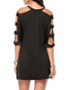 Casual Open Shoulder Special Cutout Plain Mini Shift Dress