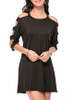 Casual Open Shoulder Special Cutout Plain Mini Shift Dress