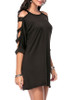 Casual Open Shoulder Special Cutout Plain Mini Shift Dress