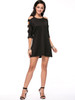 Casual Open Shoulder Special Cutout Plain Mini Shift Dress