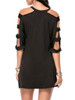 Casual Open Shoulder Special Cutout Plain Mini Shift Dress