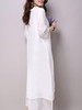 Casual V-Neck Asymmetric Hem Plain Double Layer Maxi Dress