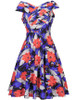 Casual V-Neck Exquisite Floral Printed Skater Dress Casual V-Neck Exquisite Floral Printed Skater Dress