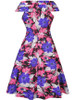 Casual V-Neck Exquisite Floral Printed Skater Dress Casual V-Neck Exquisite Floral Printed Skater Dress